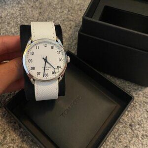 Tom Ford N.002 White Leather Watch